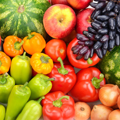 Collection of fruit and vegetables