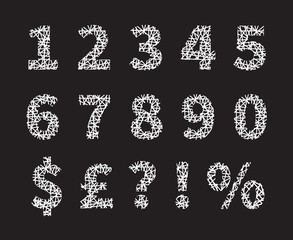 Crossed Font Numbers and Symbols