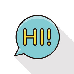 message line icon with long shadow