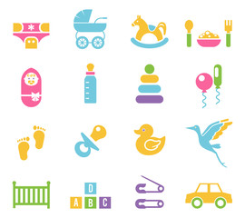 Simple Children Toys and Accessories Icons