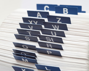 Kartei, Register, Alphabetisches Register