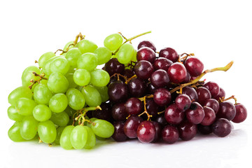 fresh rose and green grapes