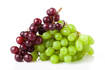 fresh rose and green grapes