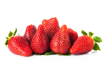 strawberries  on a white background. Ripe strawberries isolated