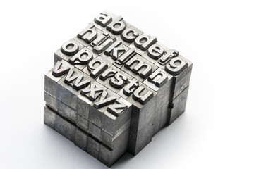 Letterpress - block letter English alphabet and number