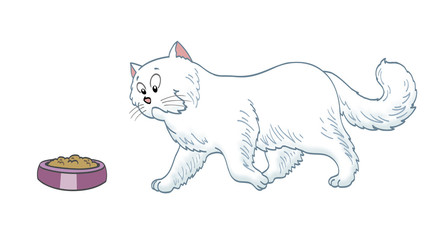 cat reaching her food