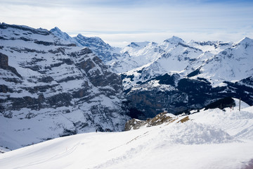 Fototapeta na wymiar Swiss mountain, Jungfrau, Switzerland, ski resort