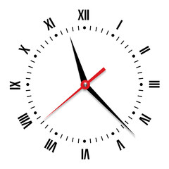 Vector clock on white background