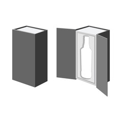 packing box bottle set icons vector isolated white background