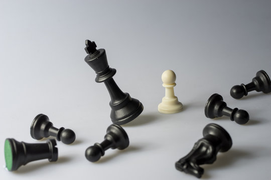 Chess figure, business concept strategy, leadership, team and su