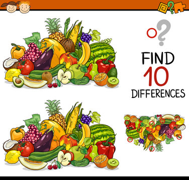 Finding Differences Game Cartoon