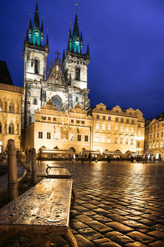 Prague, Market Square at night