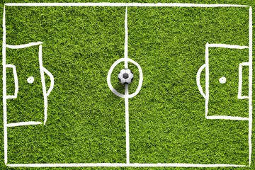 Fotobehang Voetbal Hand drawn soccer field