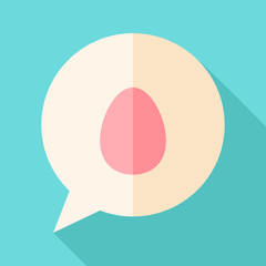 Speech bubble with egg