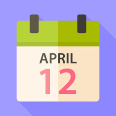 Easter calendar with date 12 april
