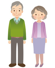 高齢者男女　夫婦　シニア　表情