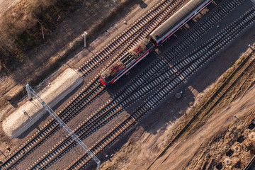 aerial view of railway station