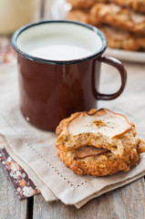 Apple Oat Cookies with a Mug of Milk