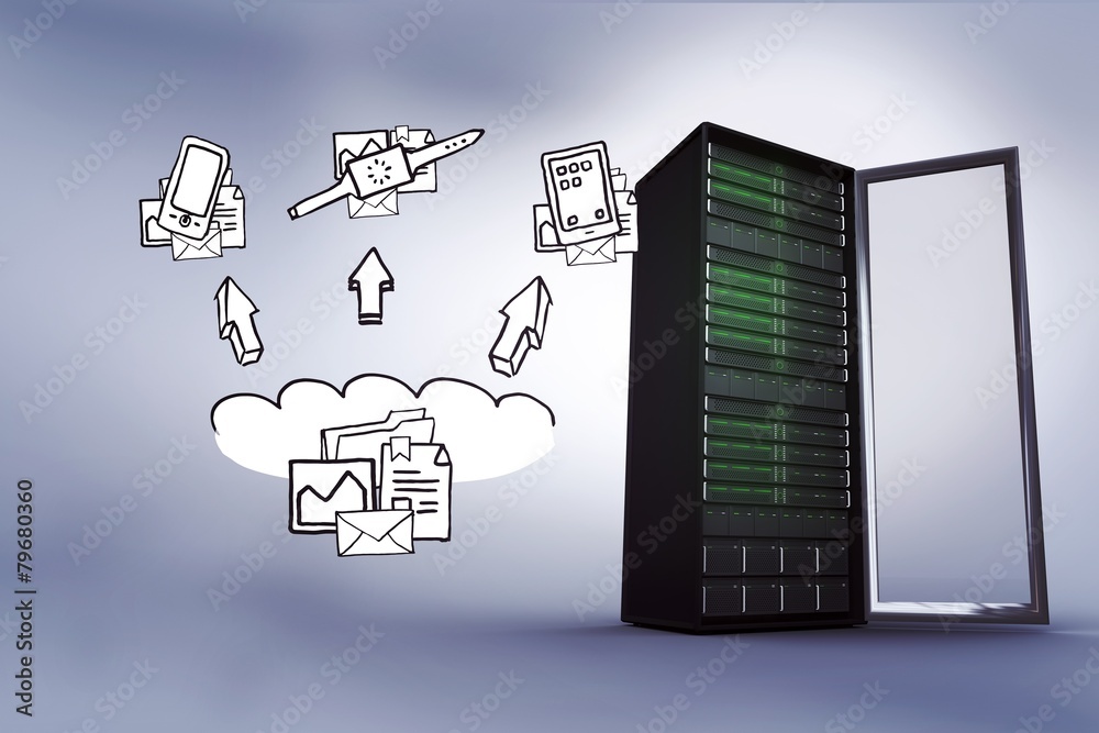 Poster Composite image of cloud computing doodle