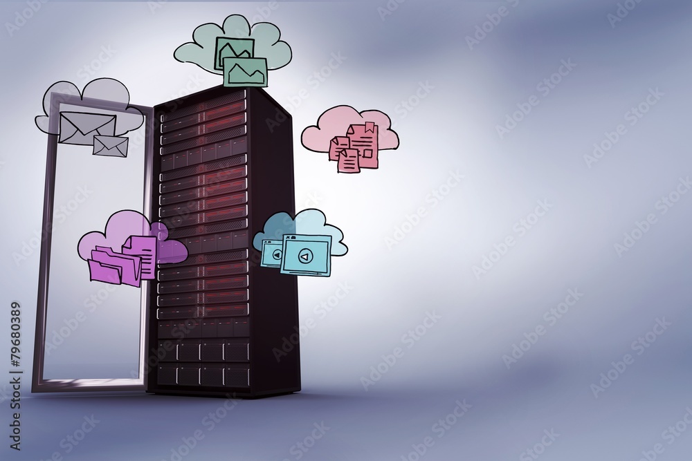 Poster Composite image of cloud computing doodle