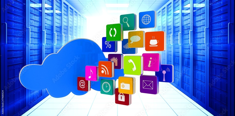 Poster Composite image of cloud with apps