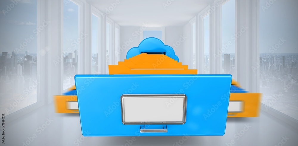 Poster Composite image of cloud computing drawer