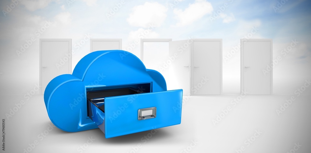 Poster Composite image of cloud computing drawer