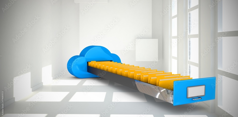 Poster Composite image of cloud computing drawer