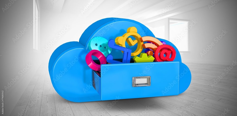 Aufkleber Composite image of cloud computing drawer