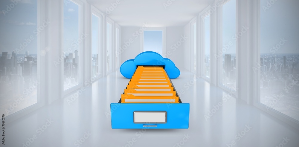 Poster Composite image of cloud computing drawer