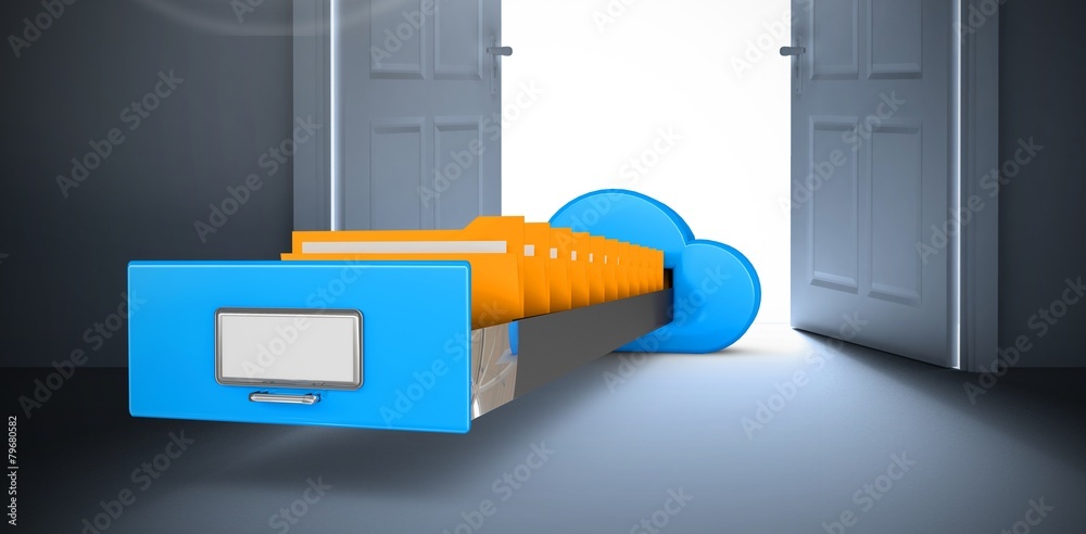 Poster Composite image of cloud computing drawer