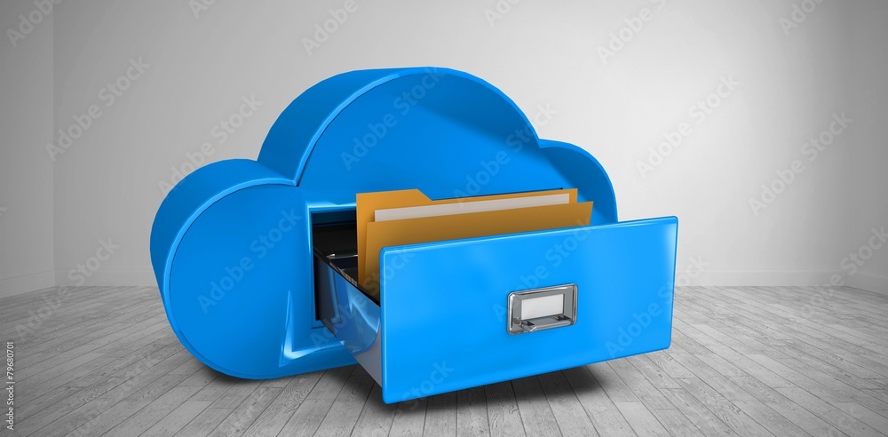 Poster Composite image of cloud computing drawer