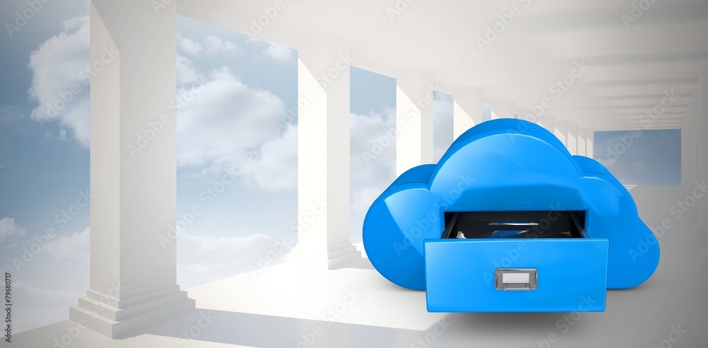 Poster Composite image of cloud computing drawer