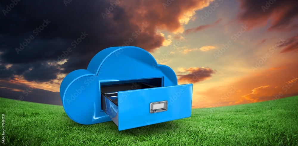 Poster Composite image of cloud computing drawer