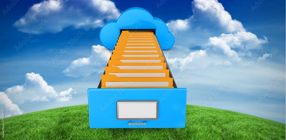 Poster Composite image of cloud computing drawer