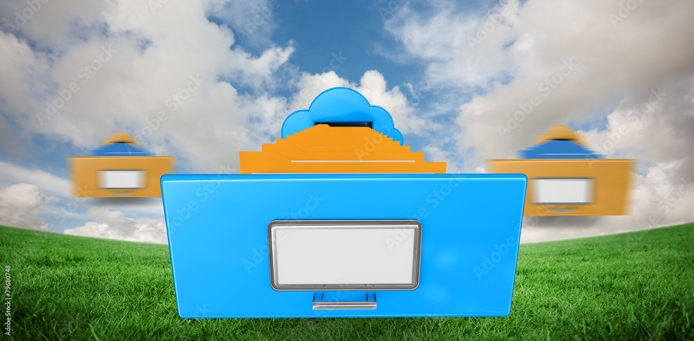 Poster Composite image of cloud computing drawer
