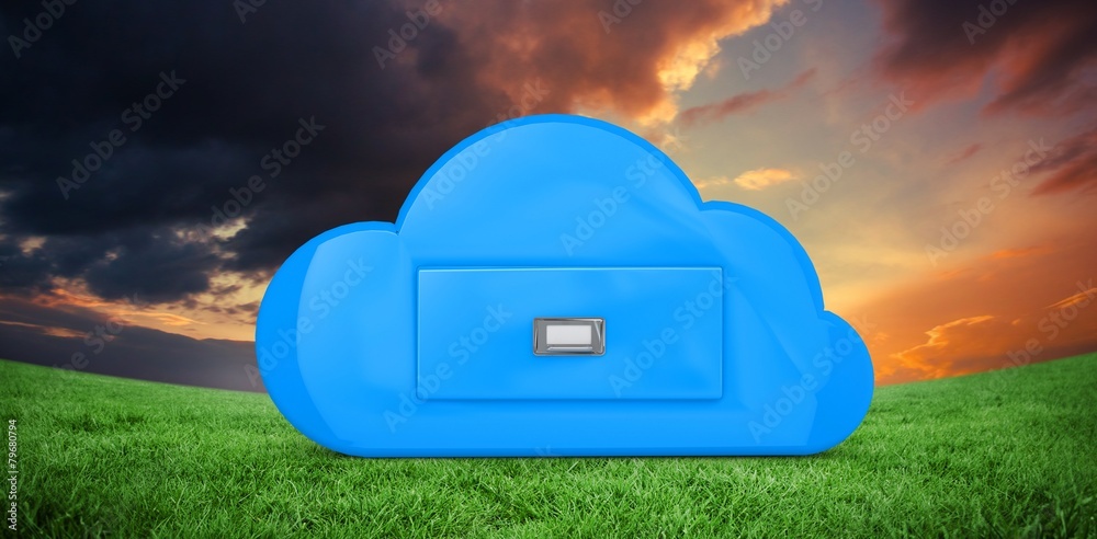 Poster Composite image of cloud computing drawer