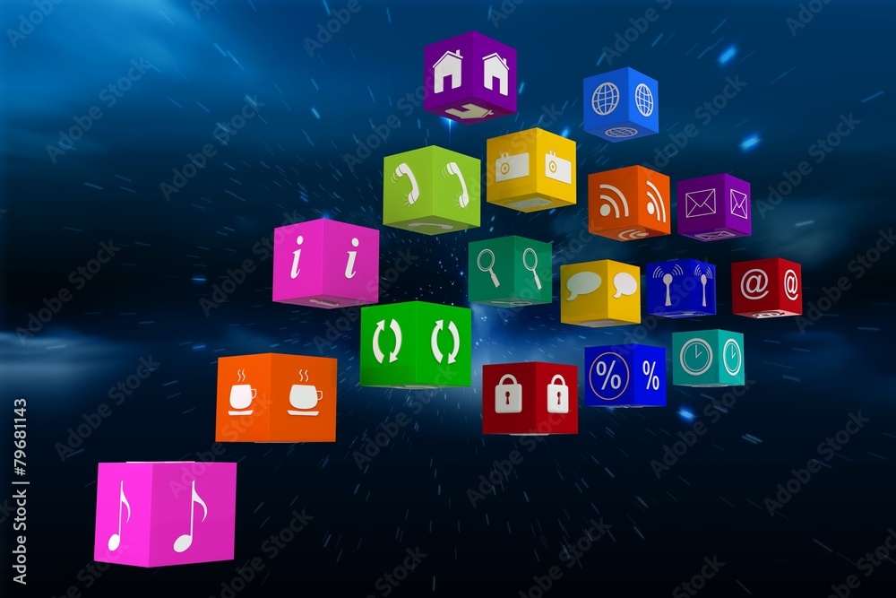 Poster Composite image of app cubes
