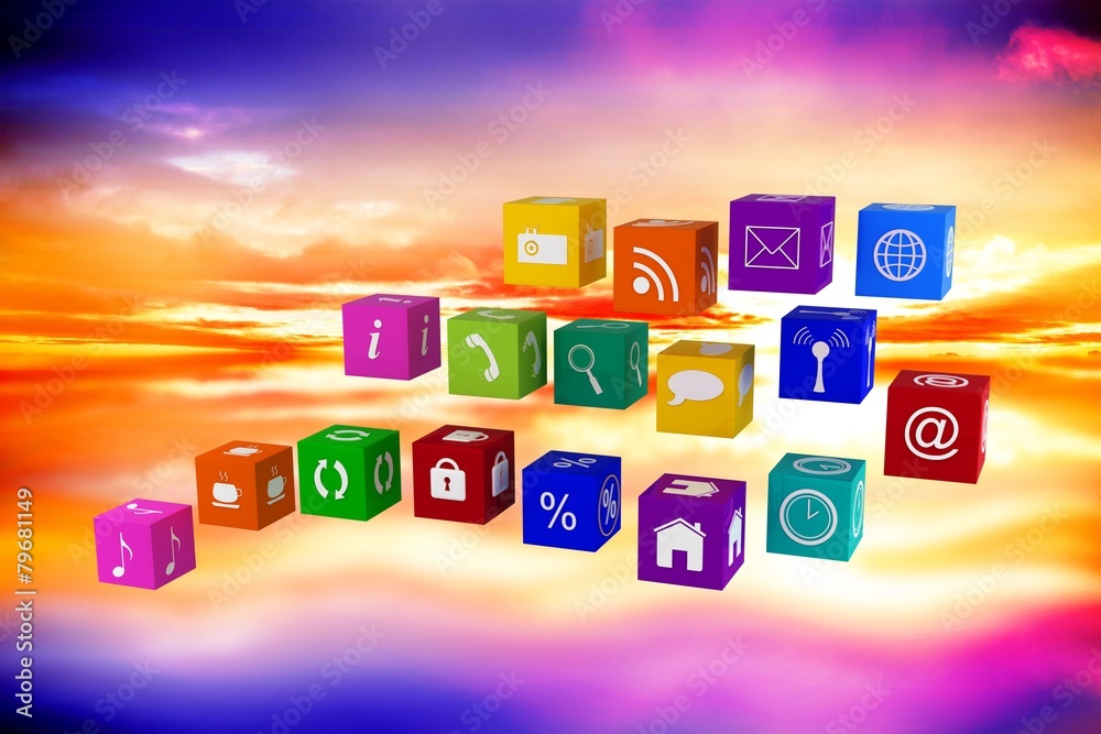 Poster Composite image of app cubes