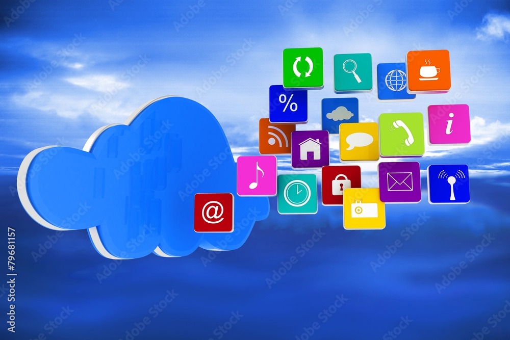 Poster Composite image of cloud with apps