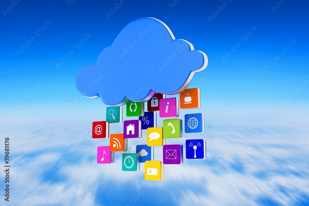 Poster Composite image of cloud with apps
