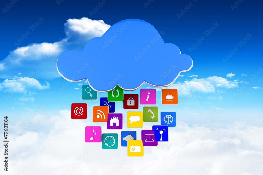 Poster Composite image of cloud with apps