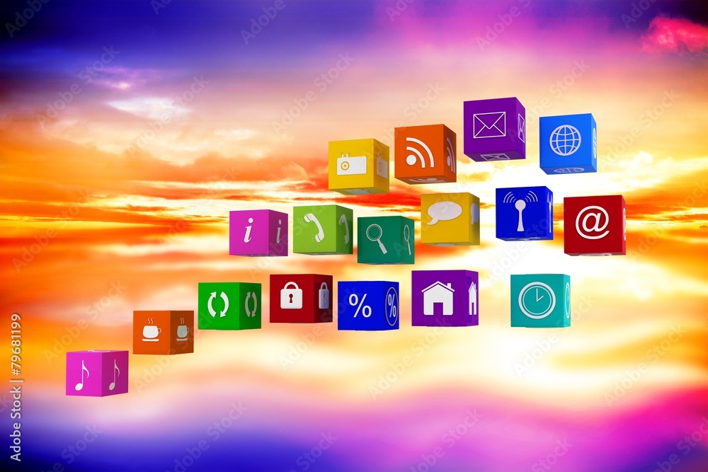 Poster Composite image of app cubes
