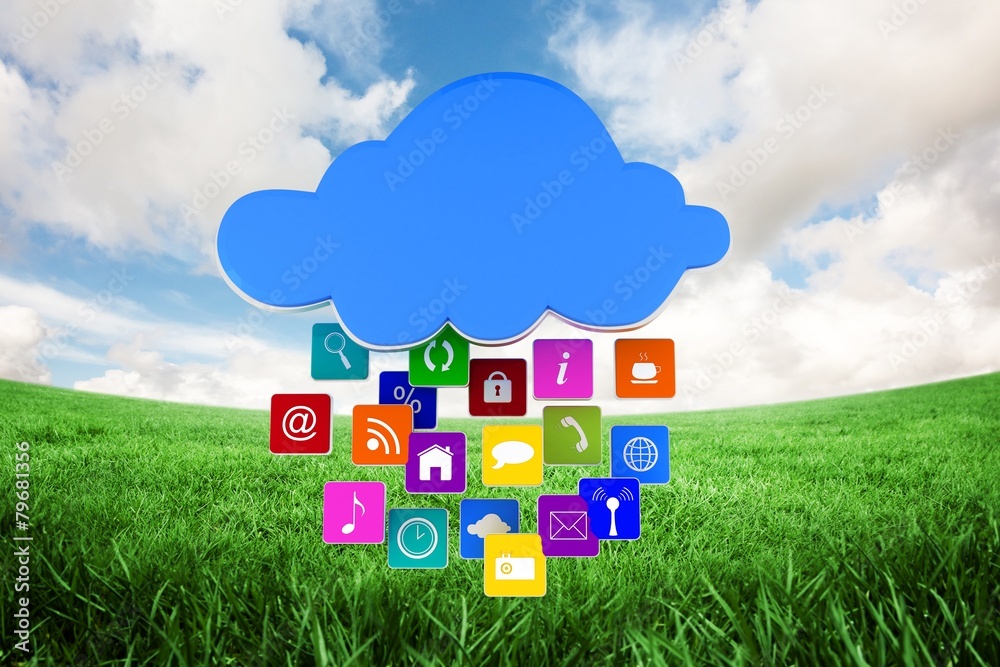 Poster Composite image of cloud with apps