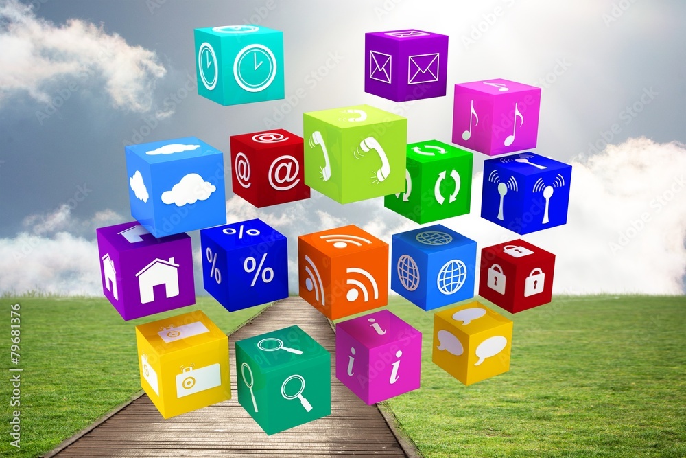 Poster Composite image of app cubes
