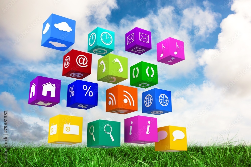Poster Composite image of app cubes