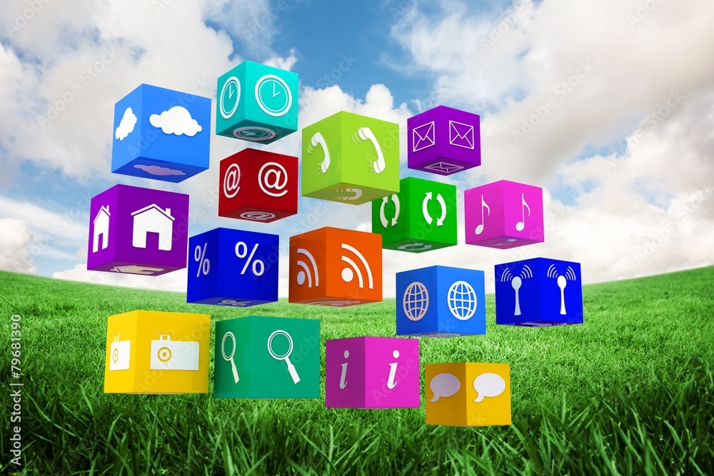 Poster Composite image of app cubes