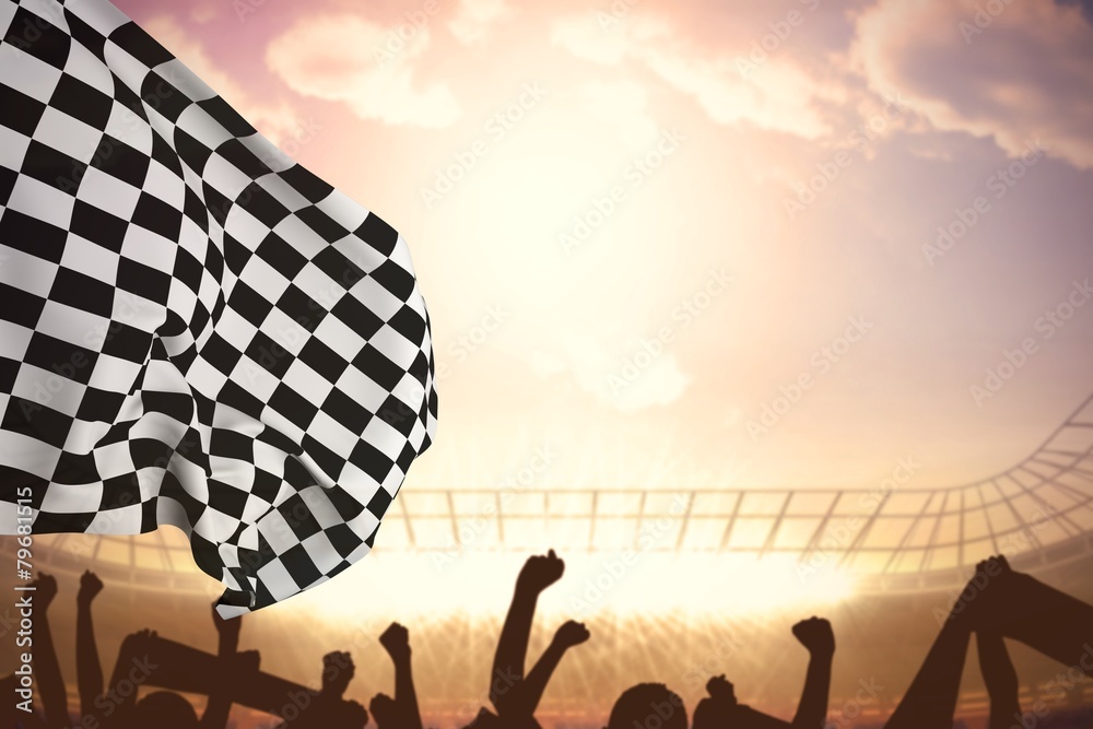 Poster Composite image of checkered flag