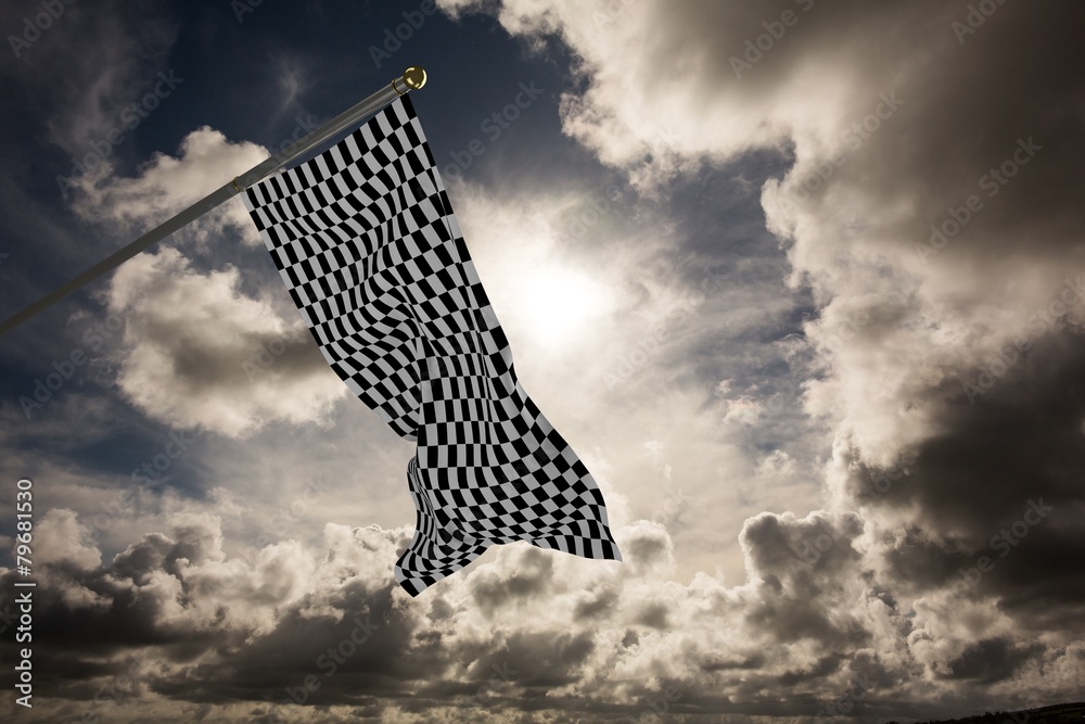 Poster Composite image of checkered flag