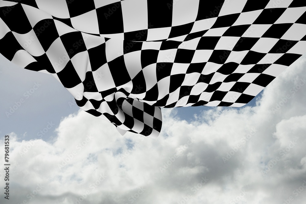 Poster Composite image of checkered flag